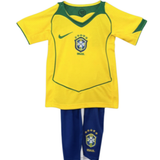 Brazil Home Jersey Kids Size 2004 Retro kit
