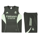 Real Madrid Army Green Sleeveles Set