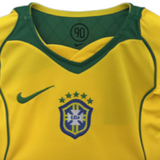 Brazil Home Jersey Kids Size 2004 Retro kit